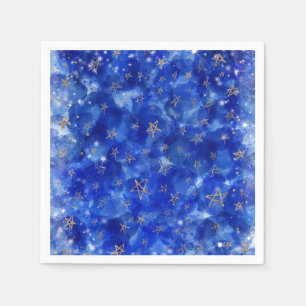Launische Blaue Gold-Bronze-Mond-Sterne-Babyparty Serviette