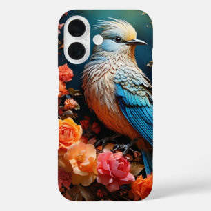 Launische blaue Naturvogel iPhone 16 Hülle