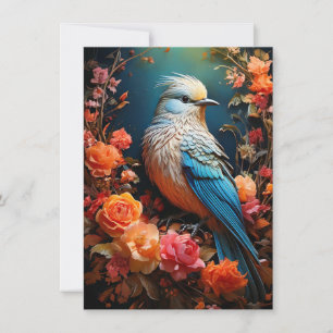 Launische blaue Naturvogel Karte