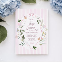 Launische Blühende Florale Babyparty-Einladung