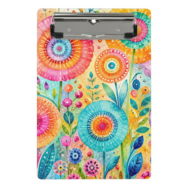 Launische Blume Mini Klemmbrett (Vorderseite)