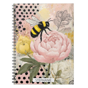 Launische Blume und Biene – Gemütlich Floral (2) Notizblock