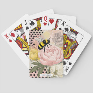 Launische Blume und Biene – Gemütlich Floral (2) Spielkarten
