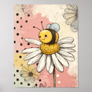 Launische Blume und Biene – Gemütliches Florales ( Poster