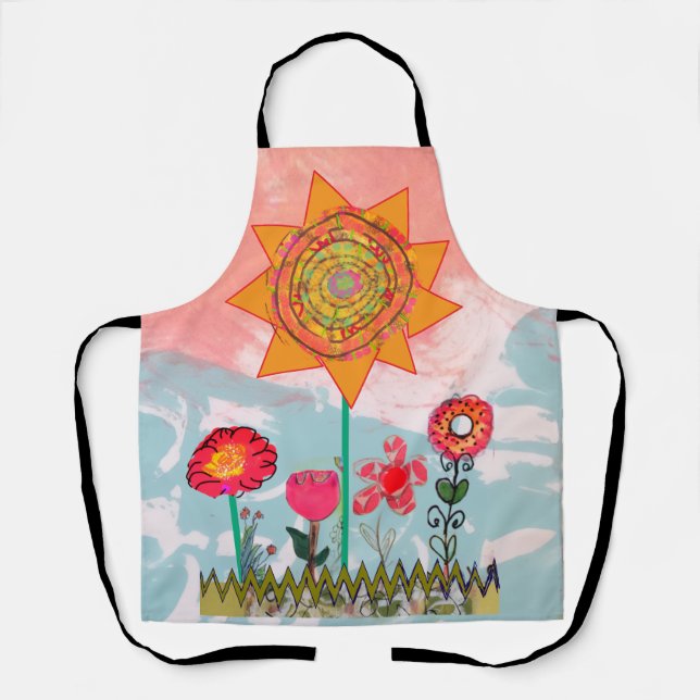 Launische Blumen-All-Over-Print-Schürze Schürze (Vorderseite)