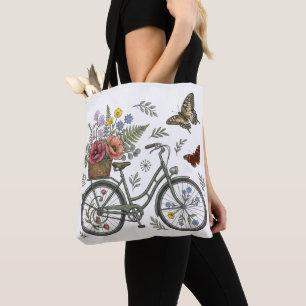 Launische Blumen Fahrrad & Schmetterlinge Leinwand