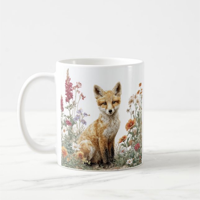 Launische Blumen-Fuchs-Tasse Kaffeetasse (Links)