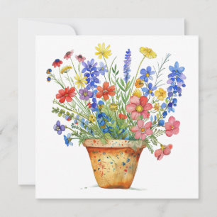 Launische Blumen im Topf - In Gedanken an Dich Auf Karte