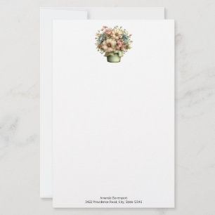 Launische Blumen in einem Pflanzkübel Süß Briefpapier