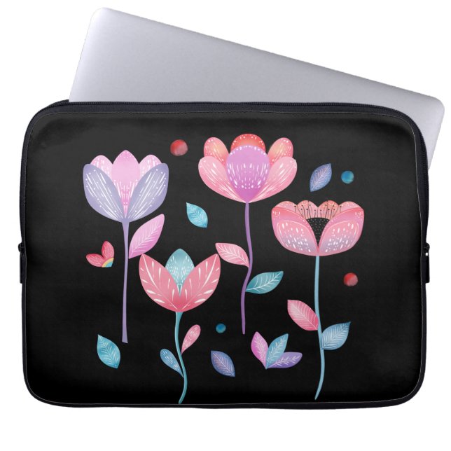 Launische Blumen  Laptopschutzhülle (Vorderseite)