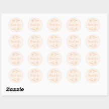 Launische Blumen Runde Danke-Sticker Pfirsich