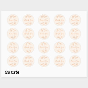 Launische Blumen Runde Danke-Sticker Pfirsich  Runder Aufkleber