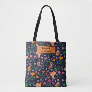 Launische Blumen Vögel und Schmetterlinge Monogram
