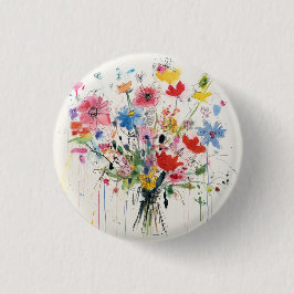 Launische Blumennadel, Anstecknadel, Knopf Button