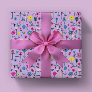 Launische Blumige Kinder Muster Geschenkpapier Set