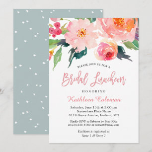 Launische Blumige Wassermalerei Moderne Hochzeitsf Einladung