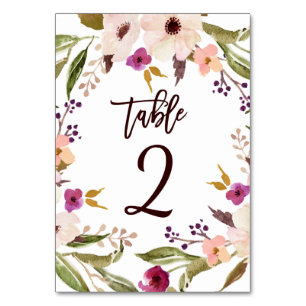 Launische Bohemian Blumenkranz-Tischnummern Tischnummer