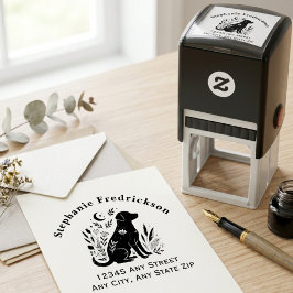 Launische Botanische Florale Silhouette Hunde-Elte Permastempel