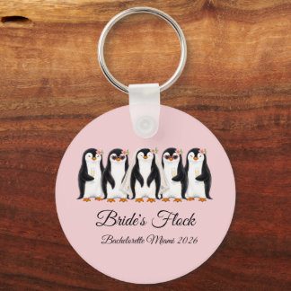 Launische Braut-Pinguin-Herde-Junggesellinnenabsch Schlüsselanhänger
