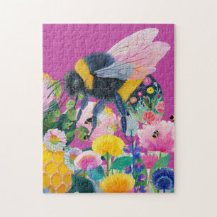 Launische Bunte Honigbiene Wildblume Puzzle