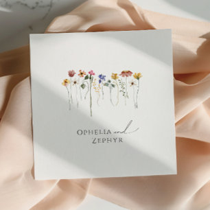 Launische Bunte Wildblumen Hochzeitsservietten Serviette