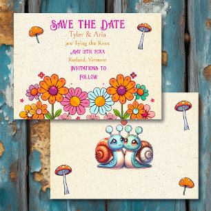 Launische Cottage-Core-Floralhochzeit Save The Date