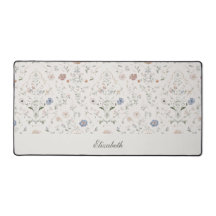 Launische Cottagecore-Beige-Monogramm-Name-Blumen