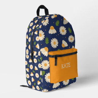 Launische Daisy-Blumenmuster-Personalisierter Name Bedruckter Rucksack
