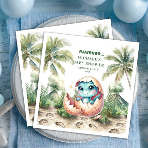 Launische Dino-Baby-Party Kommt Bald Servietten