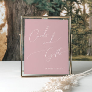 Launische Dusty Rose Baby Shower Karten und Gesche Poster