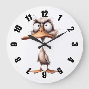 Launische Ente Große Wanduhr