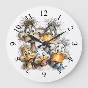 Launische Enten Große Wanduhr