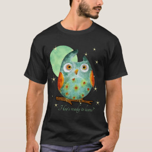 Launische Eule Aquarell-Stil Name Schule auf der R T-Shirt
