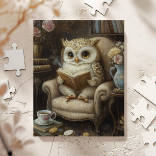 Launische Eulen-Lesekunst Puzzle