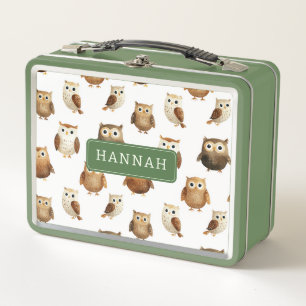 Launische Eulen-Metall-Lunchbox Metall Brotdose