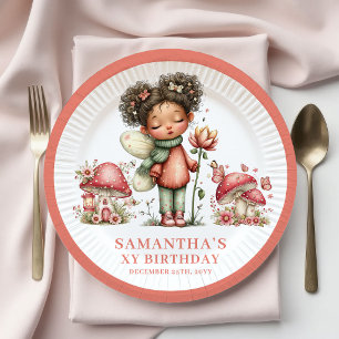 Launische Fee 5. Geburtstag Errötende Florale Tell Pappteller