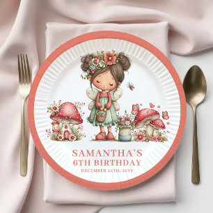 Launische Fee 7. Geburtstag Pastell Blumen Teller
