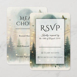 Launische Feenlichter Hochzeit im Kiefernwald RSVP Karte