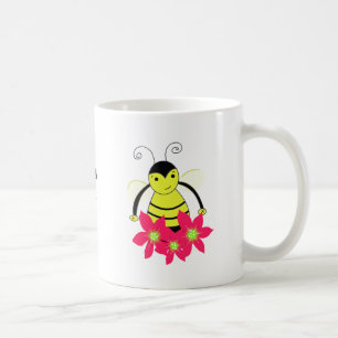 Launische fleißige Biene mit Blumen Tasse