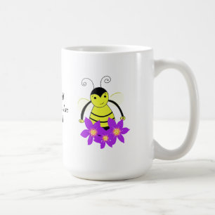 Launische fleißige Biene mit Blumen Tasse