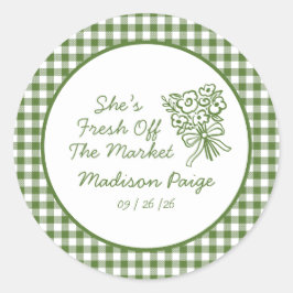 Launische Frische Grüne Hochzeitsdusche direkt vom Runder Aufkleber