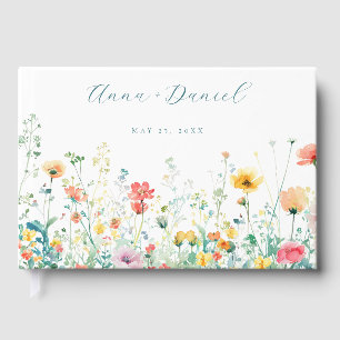 Launische Frühlings-Wildblumen-Hochzeit Gästebuch