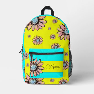 Launische Gänseblümchen-Blume Benutzerdefinierter Bedruckter Rucksack