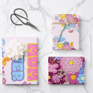 Launische Garten Vögel & Schmetterlinge Beste Mutt Geschenkpapier Set