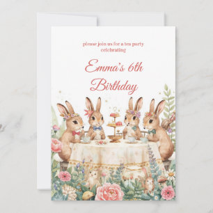 Launische Gartenteeparty-Geburtstagsfeier des Hase Einladung