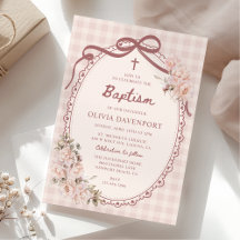 Launische Gingham-Rosa-Blumen-Mädchen-Taufe