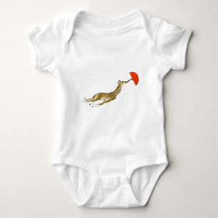 Launische Giraffe Rote Schirm T-Shirts