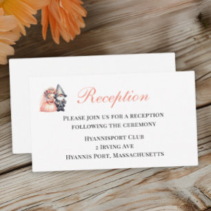Launische Gnom-Waldlandschaft Orange Hochzeitsempf Begleitkarte
