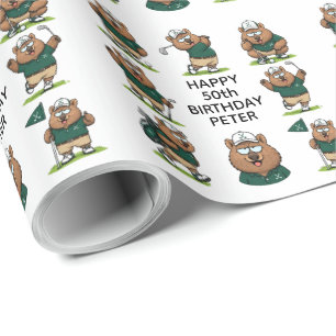    launische Golfer Wombats  Geschenkpapier