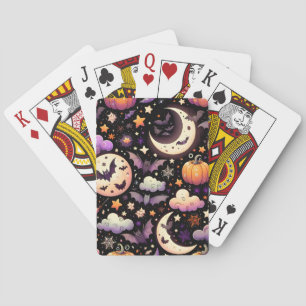 Launische Halloween-Nacht-Himmel-Pattern Spielkarten